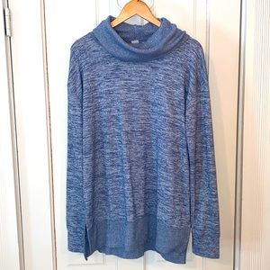 Gap brushed soft turtleneck tunic, blue pearl
